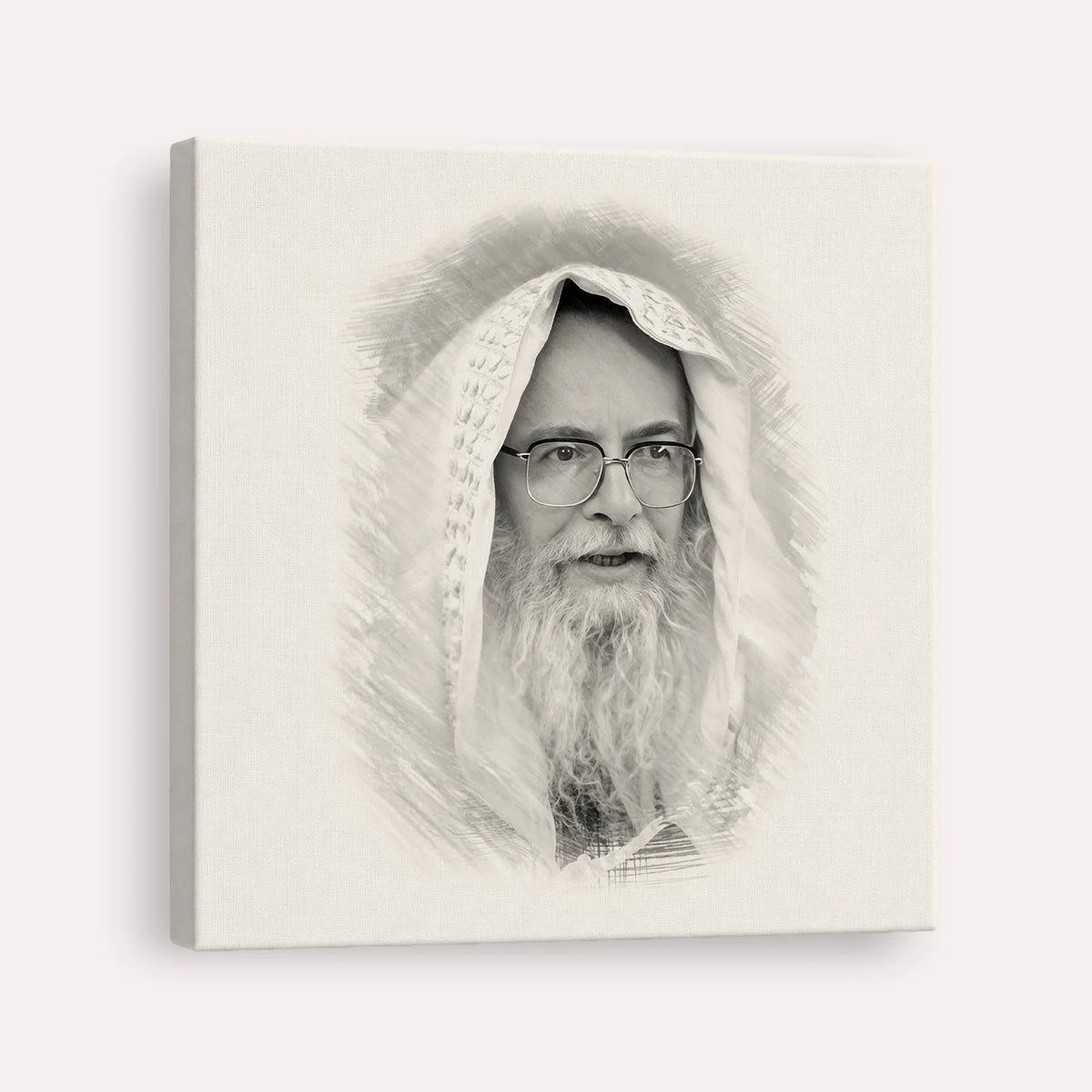 Rabbi Eliezer Shlomo Schick (Mohorosh) – Black & White – Canvas Square | Jewish Wall Art, Gedolim Pictures