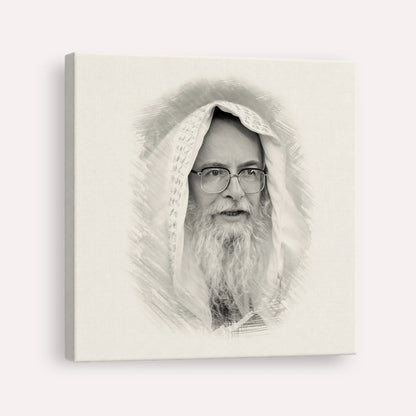 Rabbi Eliezer Shlomo Schick (Mohorosh) – Black & White – Canvas Square | Jewish Wall Art, Gedolim Pictures