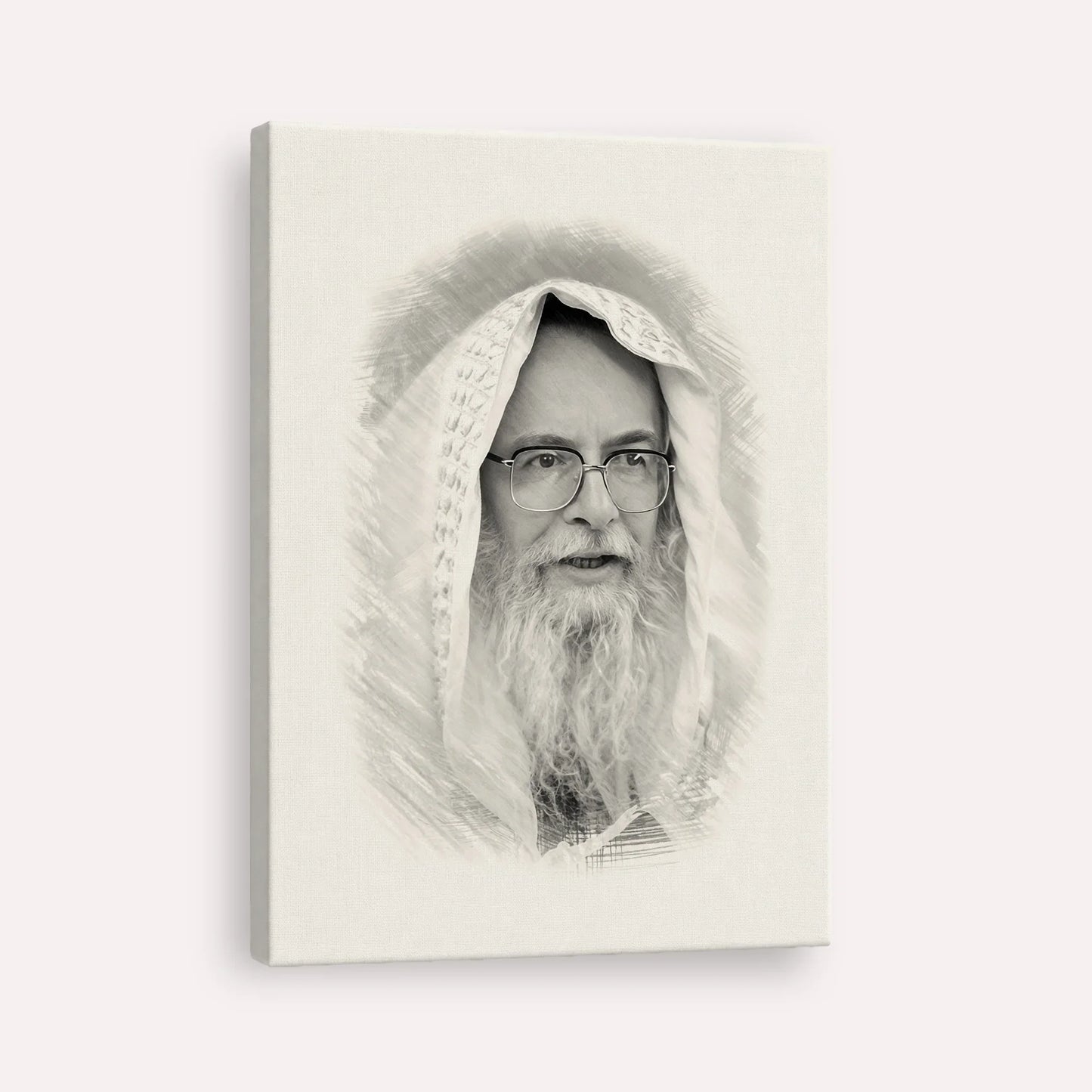 Rabbi Eliezer Shlomo Schick (Mohorosh) – Black & White – Canvas Vertical | Jewish Wall Art, Gedolim Pictures