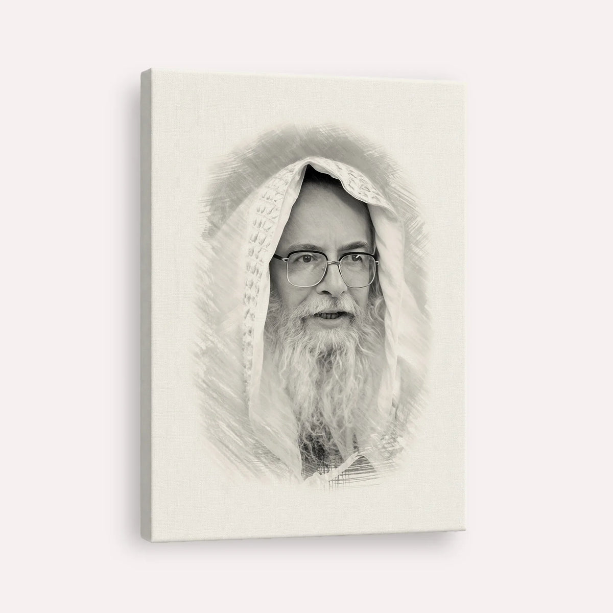 Rabbi Eliezer Shlomo Schick (Mohorosh) – Black & White – Canvas Vertical | Jewish Wall Art, Gedolim Pictures