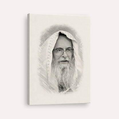 Rabbi Eliezer Shlomo Schick (Mohorosh) – Black & White – Canvas Vertical | Jewish Wall Art, Gedolim Pictures