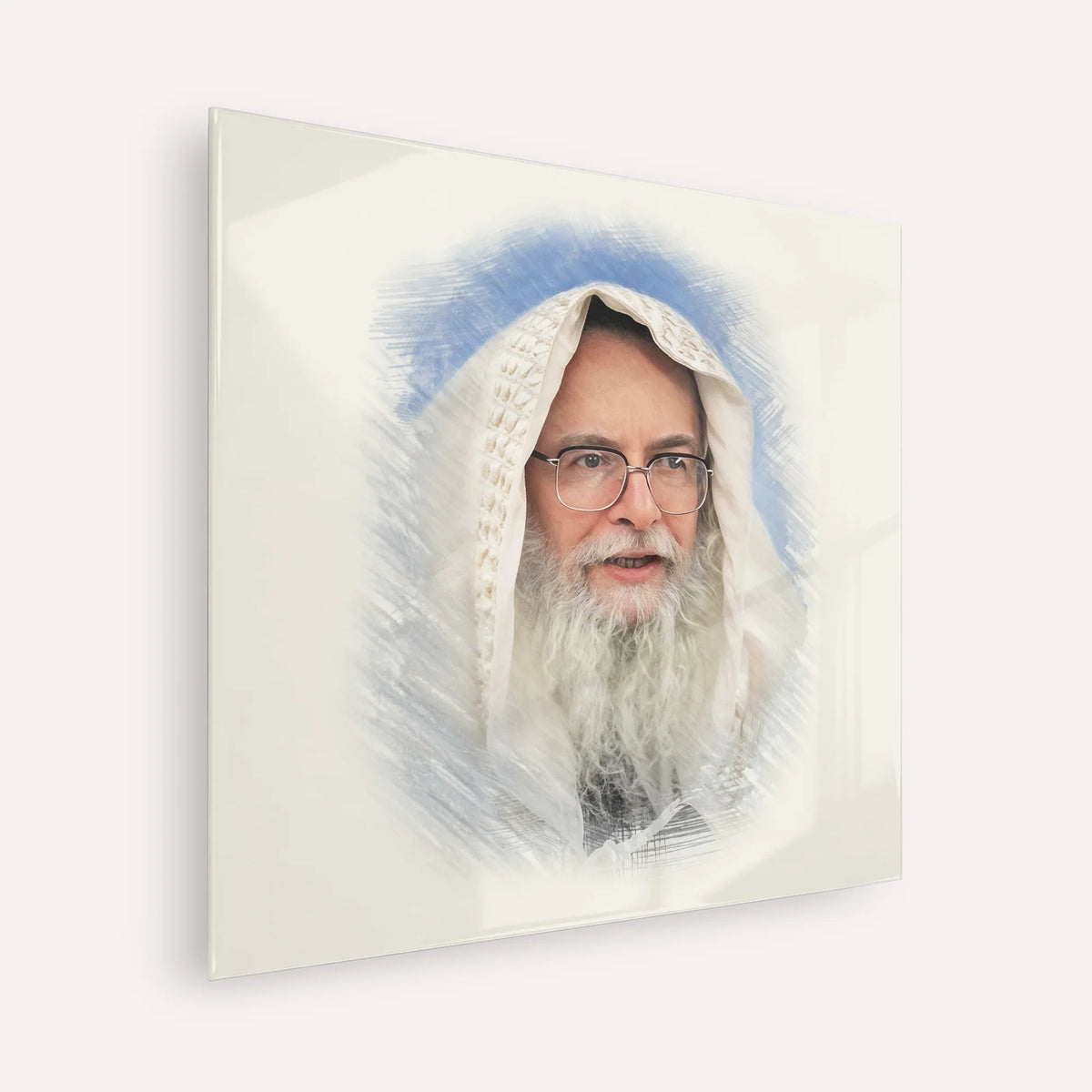 Rabbi Eliezer Shlomo Schick (Mohorosh) – Acrylic Glass Square | Jewish Wall Art, Gedolim Pictures