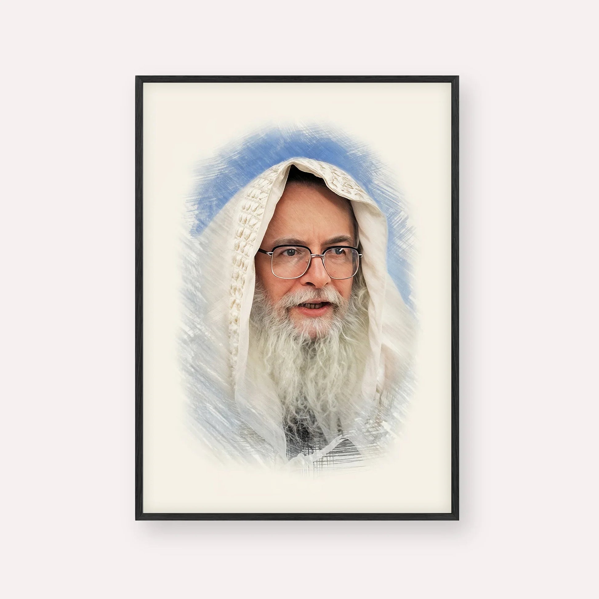 Rabbi Eliezer Shlomo Schick (Mohorosh) – Black Frame Vertical | Jewish Wall Art, Gedolim Pictures