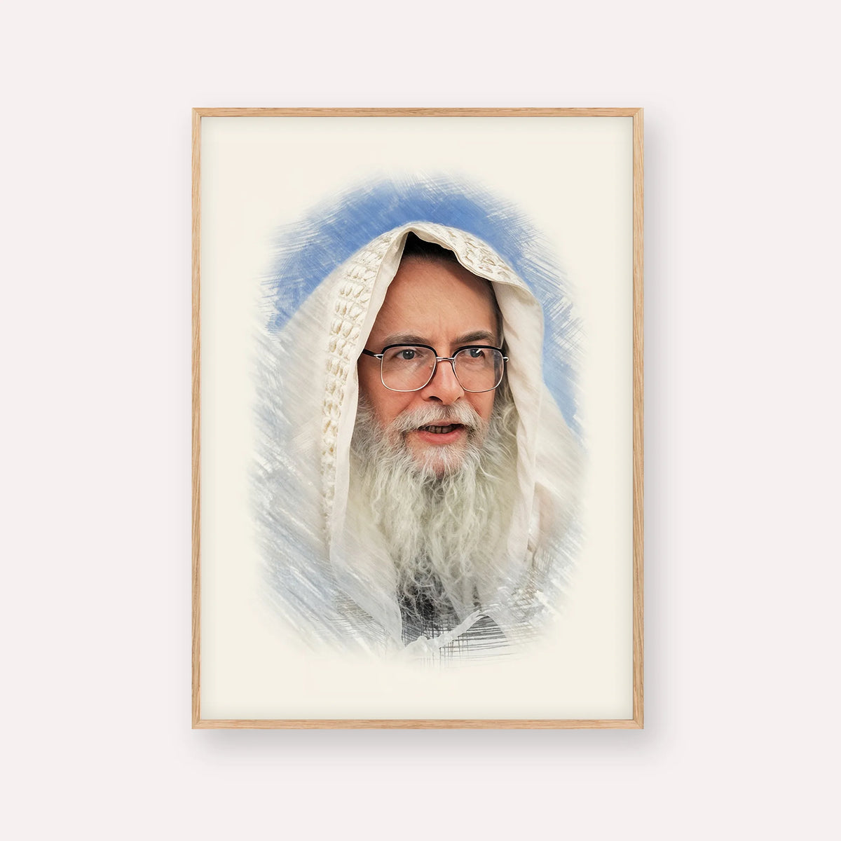 Rabbi Eliezer Shlomo Schick (Mohorosh) – Wood Frame Vertical | Jewish Wall Art, Gedolim Pictures