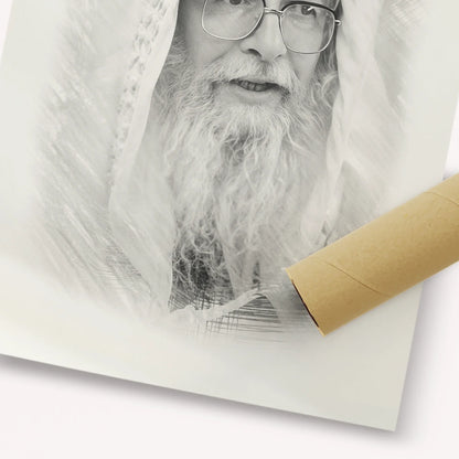 Rabbi Eliezer Shlomo Schick (Mohorosh) – Black & White – Fine Art Print | Jewish Wall Art, Gedolim Pictures