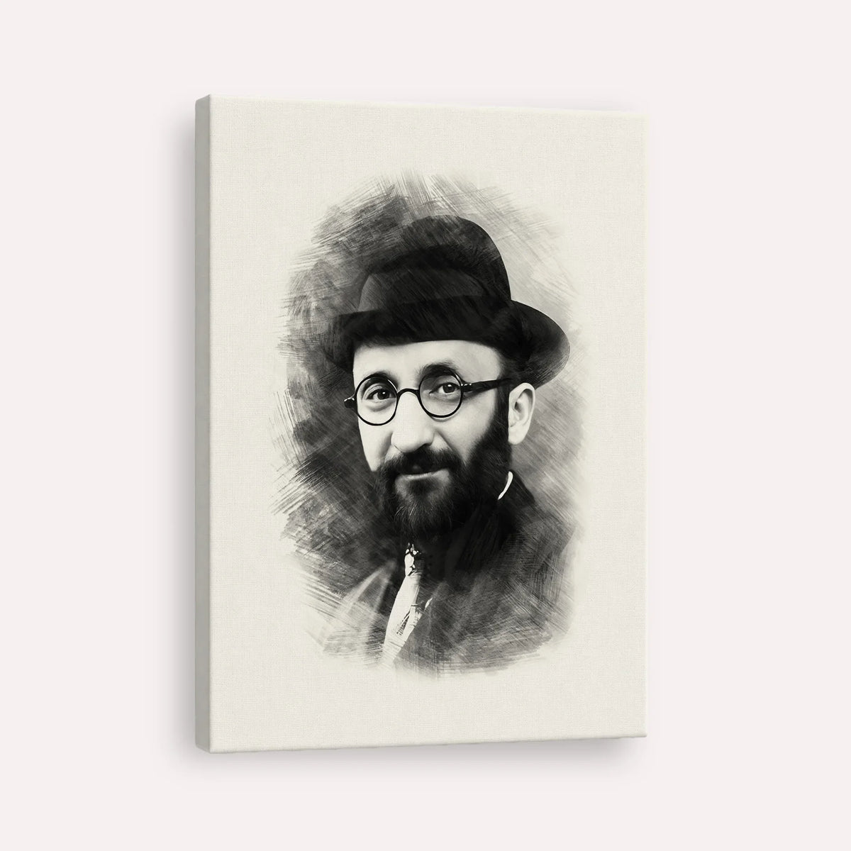 Rabbi Eliyahu Eliezer Dessler – Black & White – Canvas Vertical | Jewish Wall Art, Gedolim Pictures