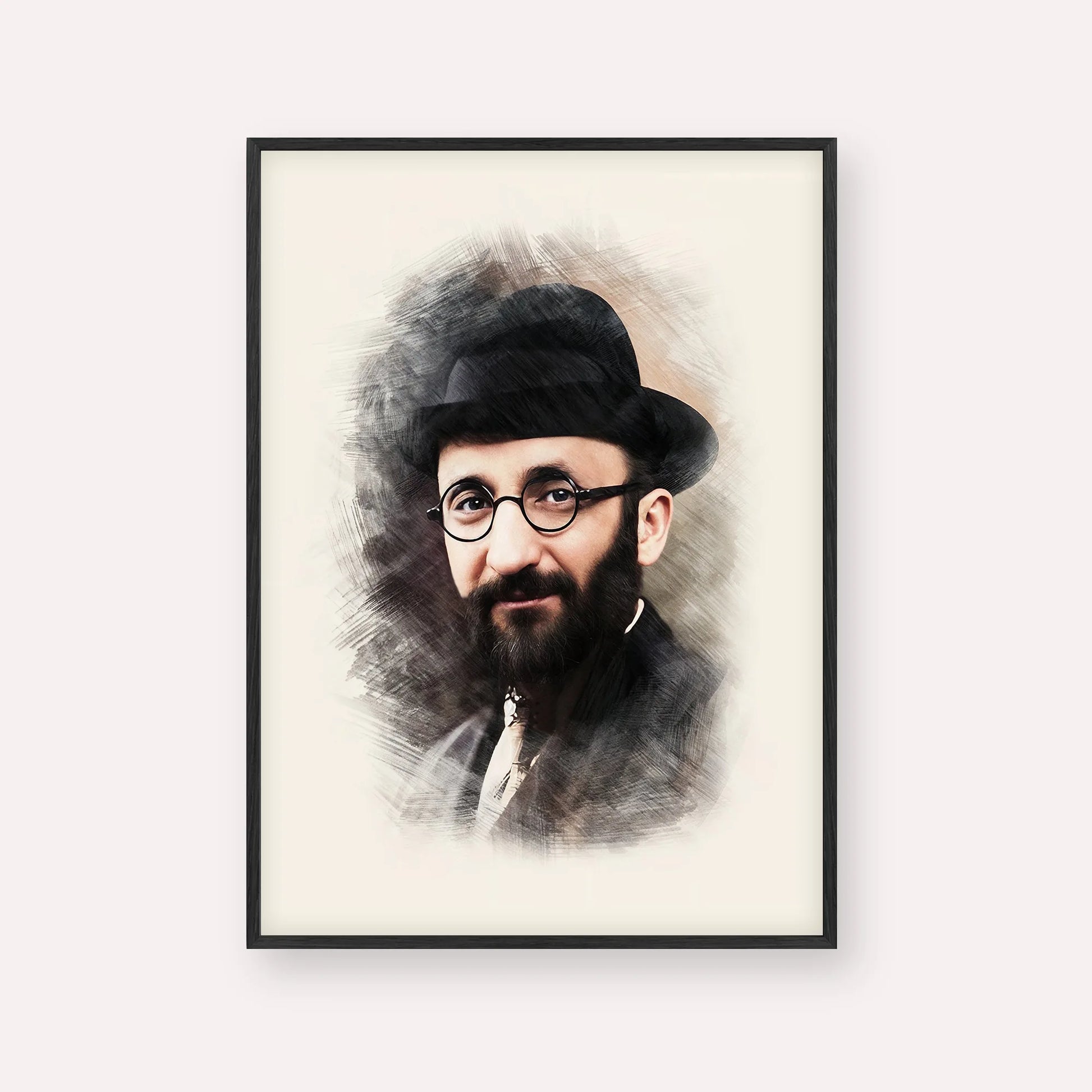 Rabbi Eliyahu Eliezer Dessler – Black Frame Vertical | Jewish Wall Art, Gedolim Pictures
