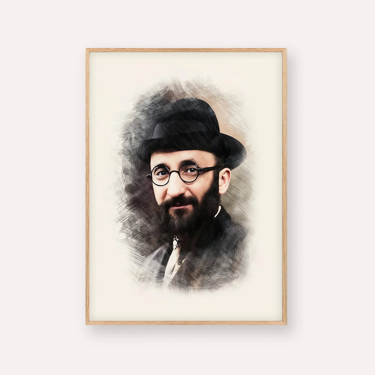 Rabbi Eliyahu Eliezer Dessler – Wood Frame Vertical | Jewish Wall Art, Gedolim Pictures