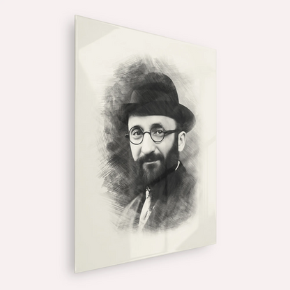 Rabbi Eliyahu Eliezer Dessler – Black & White – Acrylic Glass Vertical | Jewish Wall Art, Gedolim Pictures