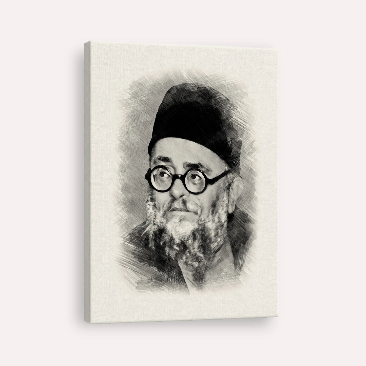 Rabbi Ezra Attiya – Black & White – Canvas Vertical | Jewish Wall Art, Gedolim Pictures