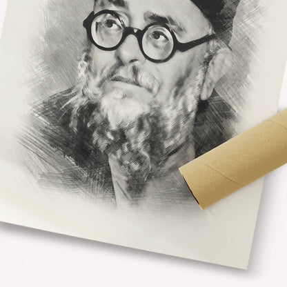 Rabbi Ezra Attiya – Black & White – Fine Art Print | Jewish Wall Art, Gedolim Pictures