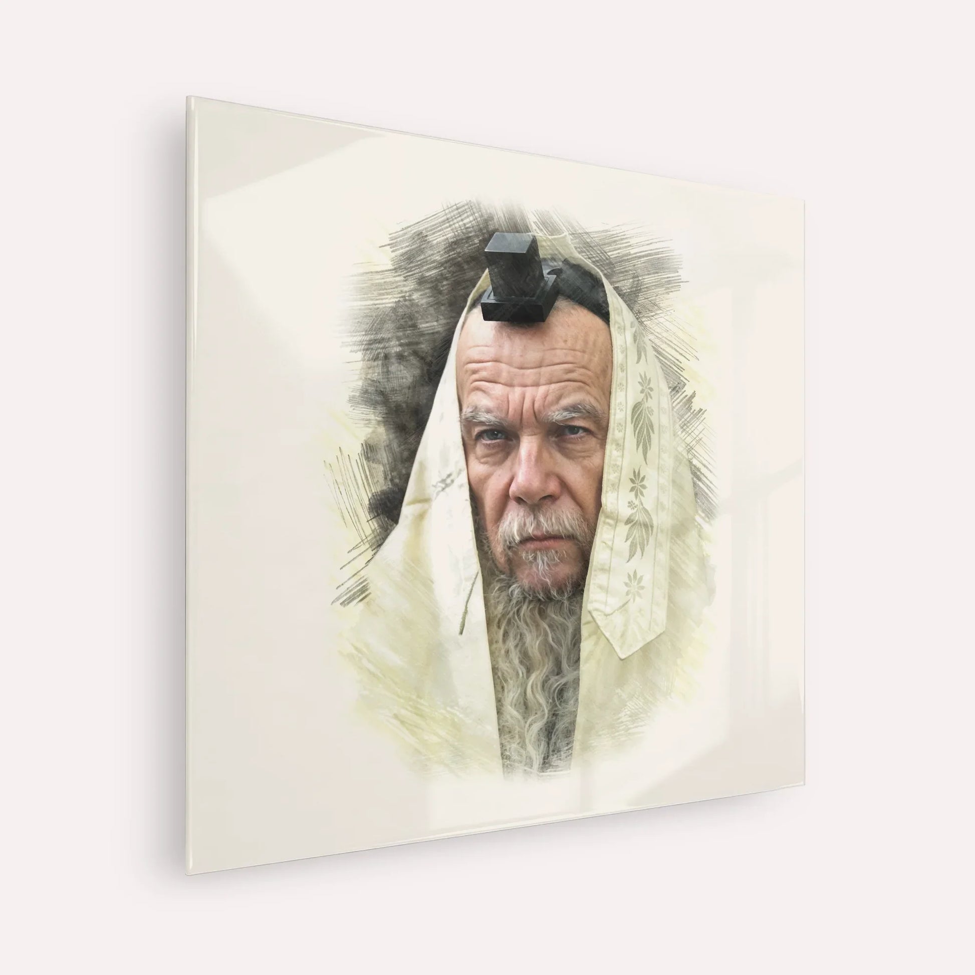 Rabbi Gershon Edelstein – Acrylic Glass Square | Jewish Wall Art, Gedolim Pictures