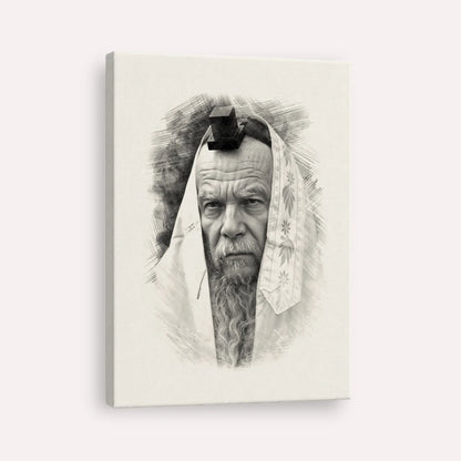 Rabbi Gershon Edelstein – Black & White – Canvas Vertical | Jewish Wall Art, Gedolim Pictures