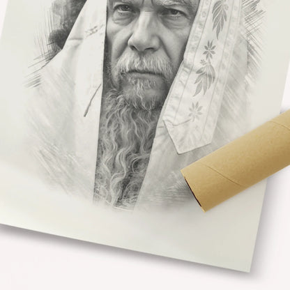 Rabbi Gershon Edelstein – Black & White – Fine Art Print | Jewish Wall Art, Gedolim Pictures