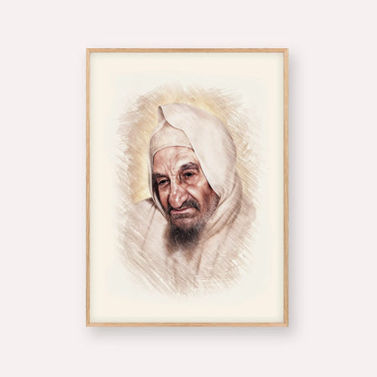 Rabbi Israel Abuhatzeira (Baba Sali) – Wood Frame Vertical | Jewish Wall Art, Gedolim Pictures
