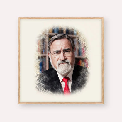 Rabbi Jonathan Sacks – Wood Frame Square | Jewish Wall Art, Gedolim Pictures