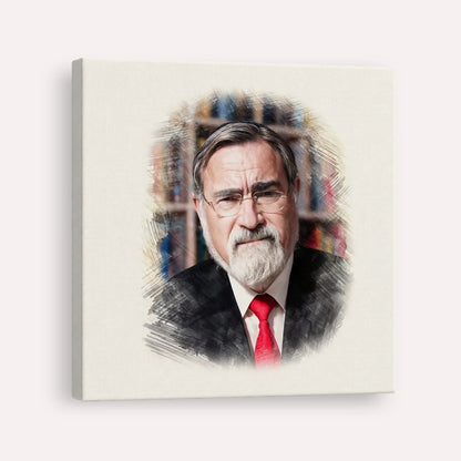 Rabbi Jonathan Sacks – Canvas Square | Jewish Wall Art, Gedolim Pictures
