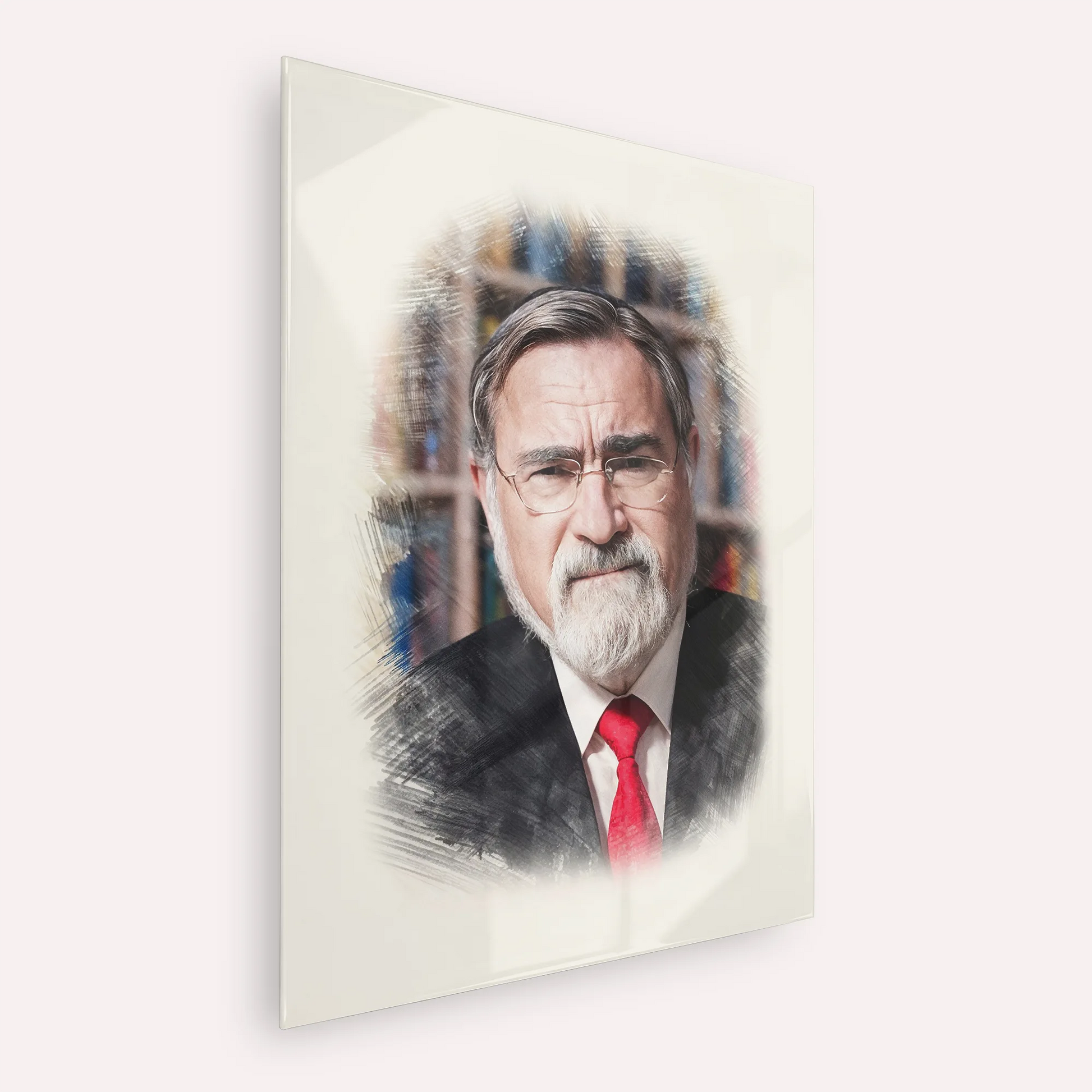 Rabbi Jonathan Sacks – Acrylic Glass Vertical | Jewish Wall Art, Gedolim Pictures