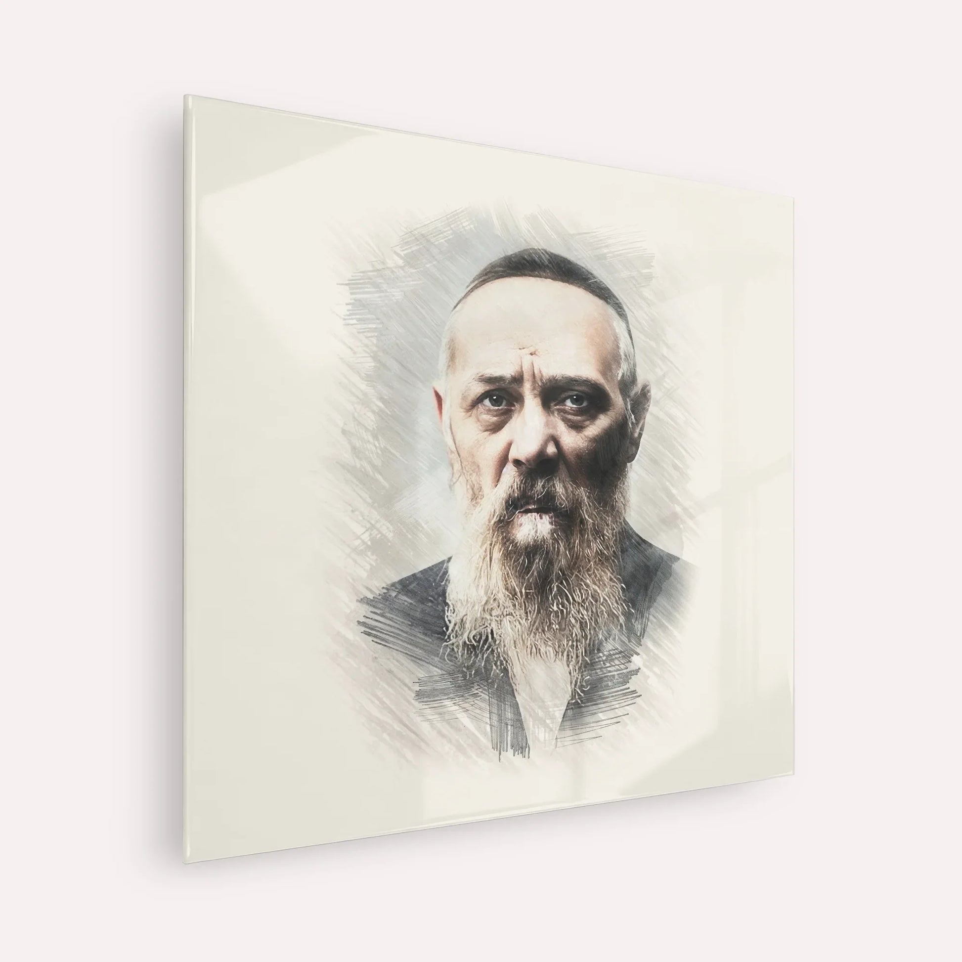 Rabbi Levi Yitzchak Schneerson – Acrylic Glass Square | Jewish Wall Art, Gedolim Pictures