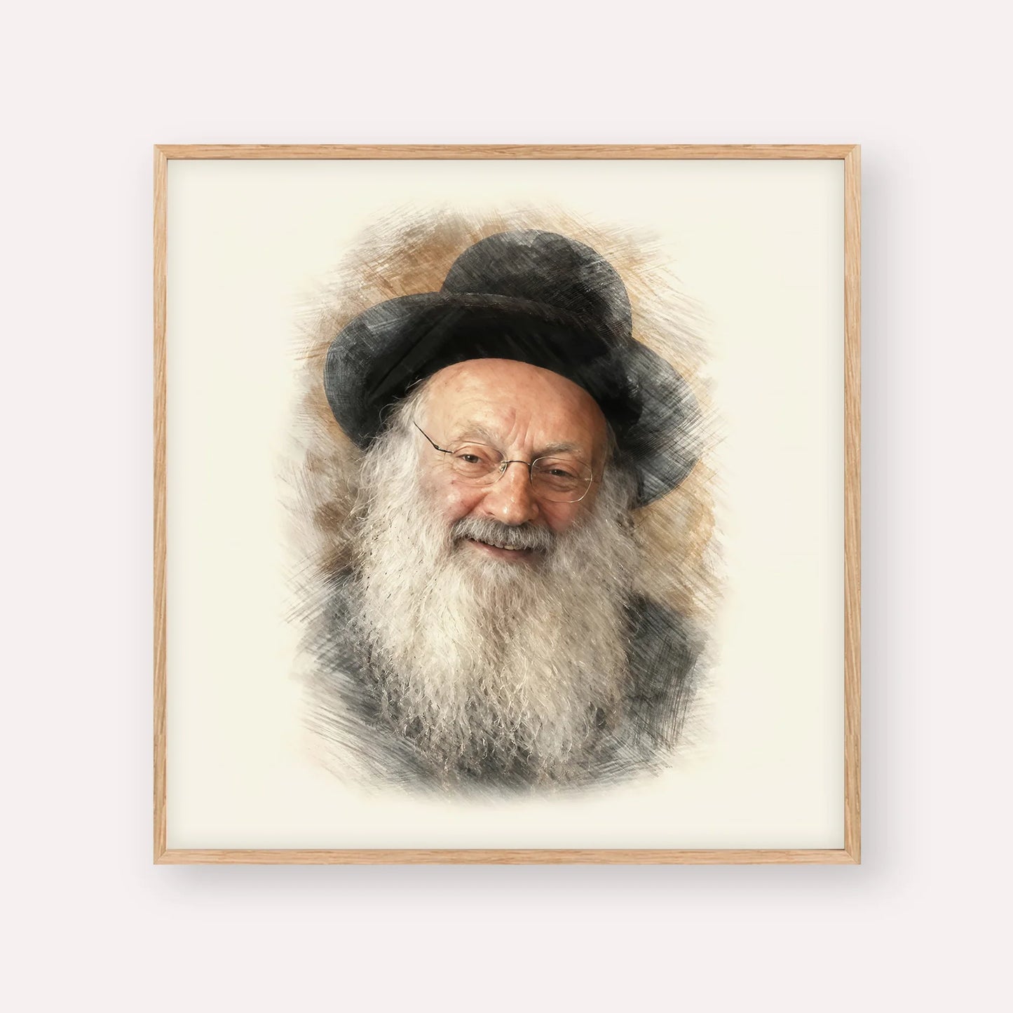 Rabbi Matisyahu Salomon – Wood Frame Square | Jewish Wall Art, Gedolim Pictures