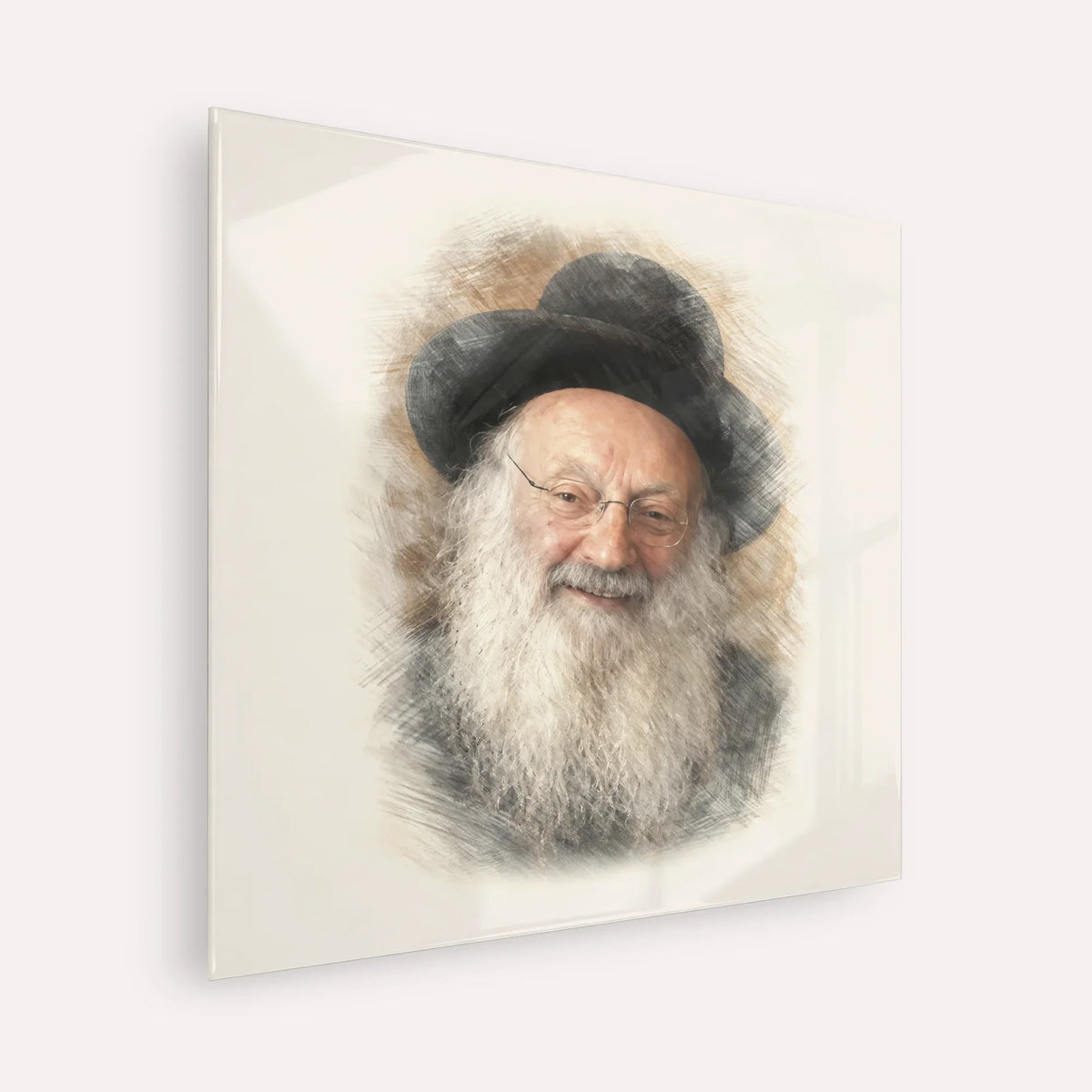Rabbi Matisyahu Salomon – Acrylic Glass Square | Jewish Wall Art, Gedolim Pictures