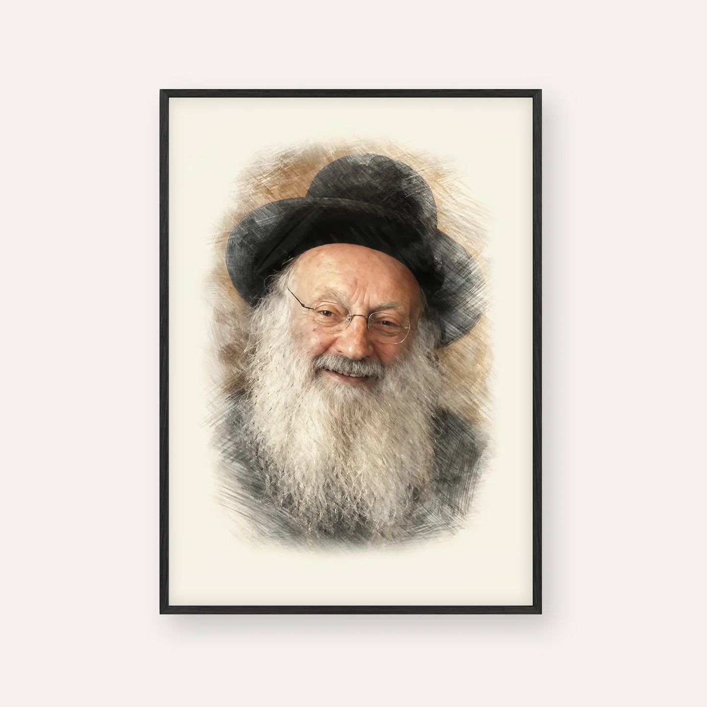 Rabbi Matisyahu Salomon – Black Frame Vertical | Jewish Wall Art, Gedolim Pictures
