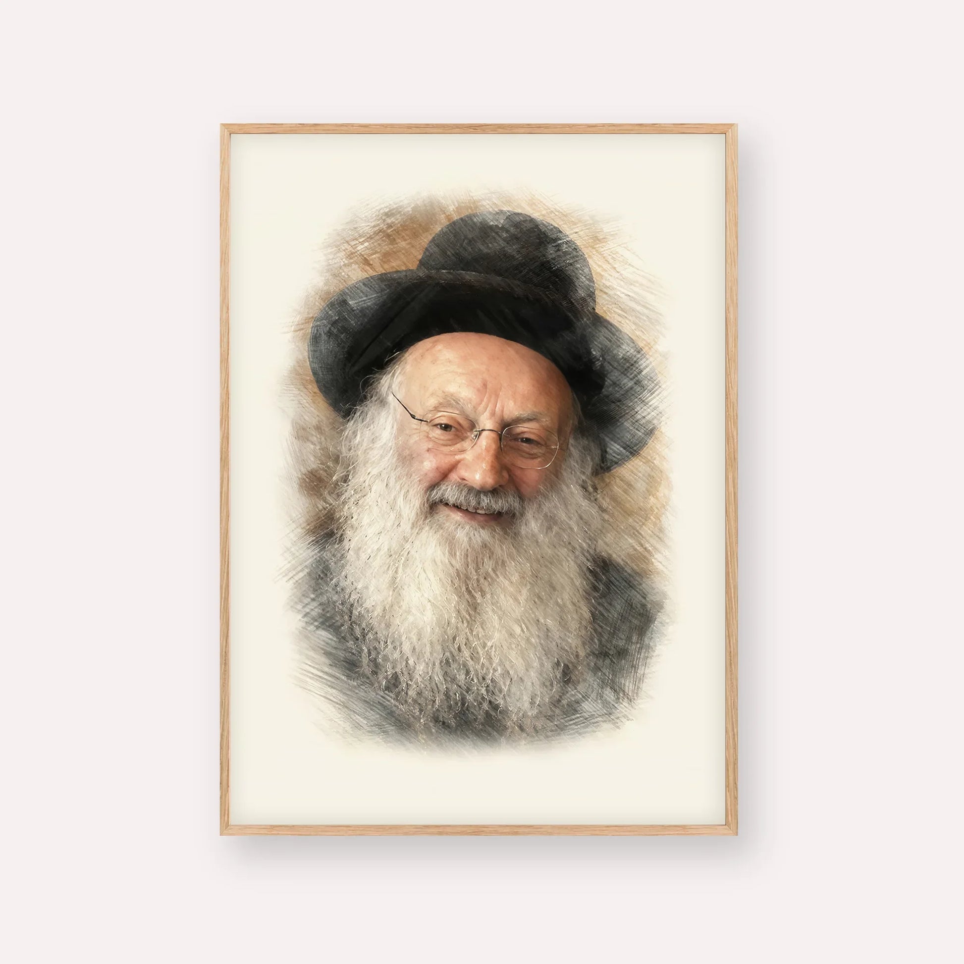 Rabbi Matisyahu Salomon – Wood Frame Vertical | Jewish Wall Art, Gedolim Pictures