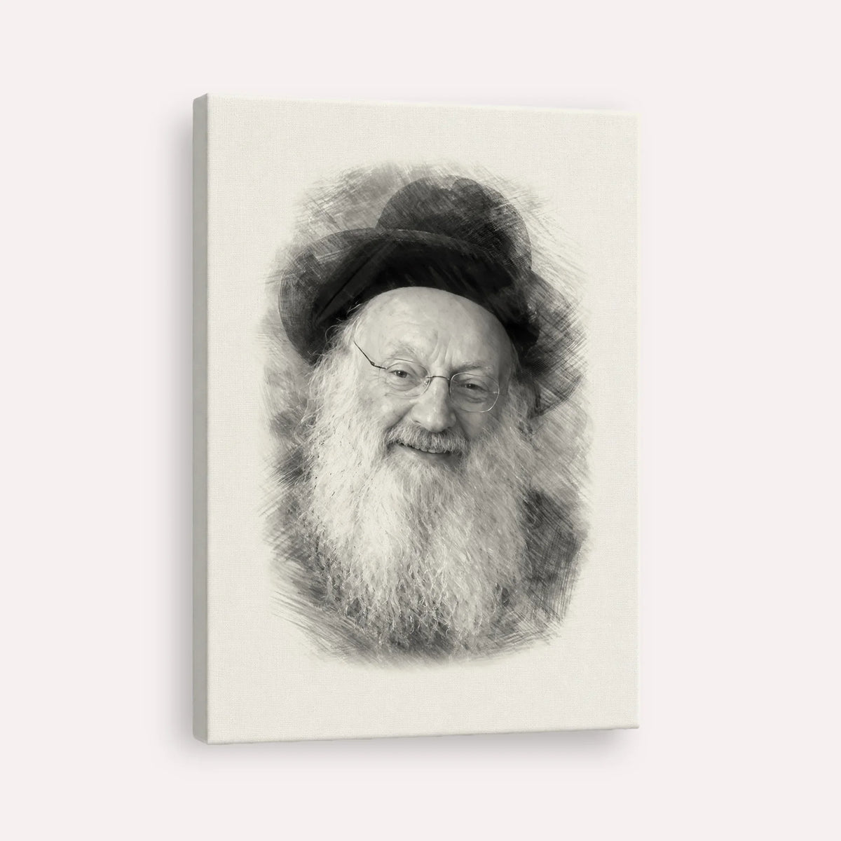 Rabbi Matisyahu Salomon – Black & White – Canvas Vertical | Jewish Wall Art, Gedolim Pictures