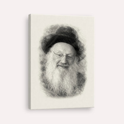Rabbi Matisyahu Salomon – Black & White – Canvas Vertical | Jewish Wall Art, Gedolim Pictures