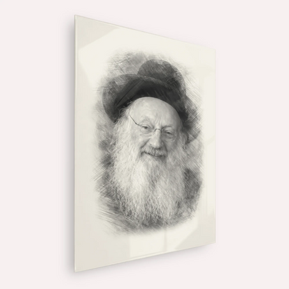 Rabbi Matisyahu Salomon – Black & White – Acrylic Glass Vertical | Jewish Wall Art, Gedolim Pictures