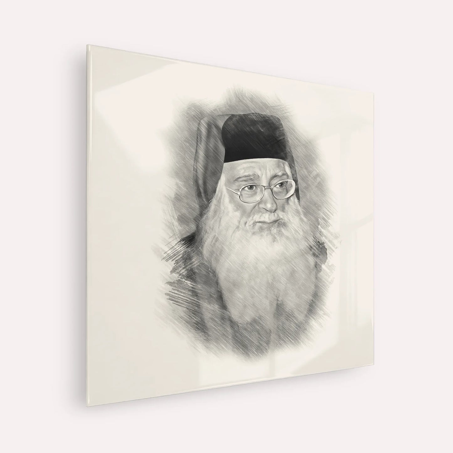 Rabbi Meir Abuhatzeira (Baba Meir) – Black & White – Acrylic Glass Square | Jewish Wall Art, Gedolim Pictures