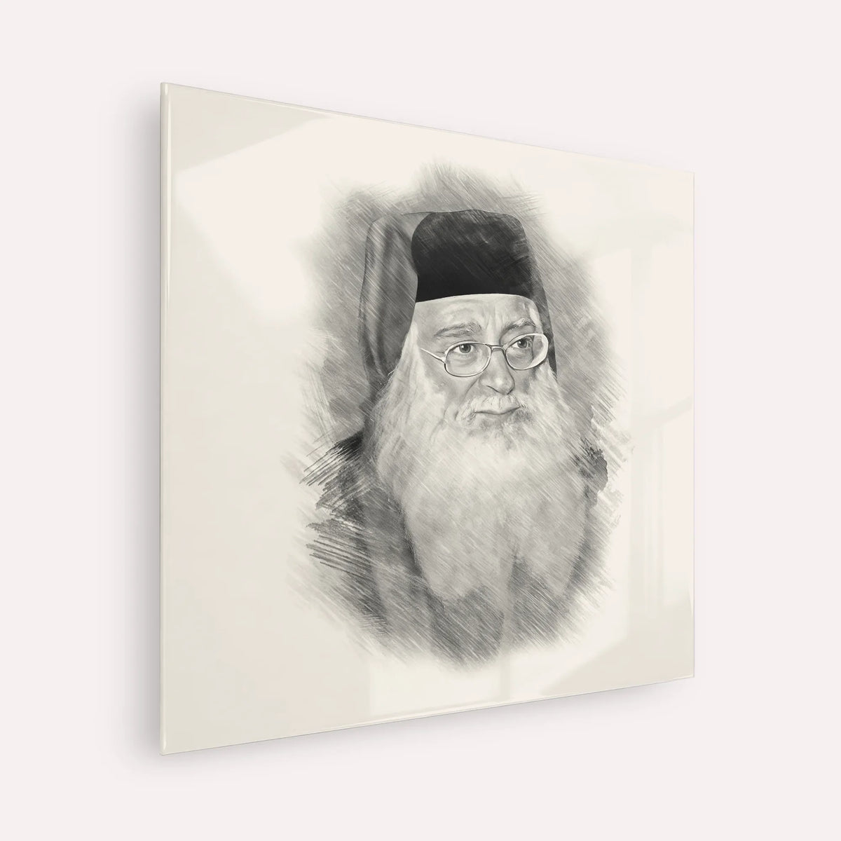 Rabbi Meir Abuhatzeira (Baba Meir) – Black & White – Acrylic Glass Square | Jewish Wall Art, Gedolim Pictures
