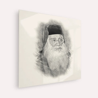Rabbi Meir Abuhatzeira (Baba Meir) – Black & White – Acrylic Glass Square | Jewish Wall Art, Gedolim Pictures