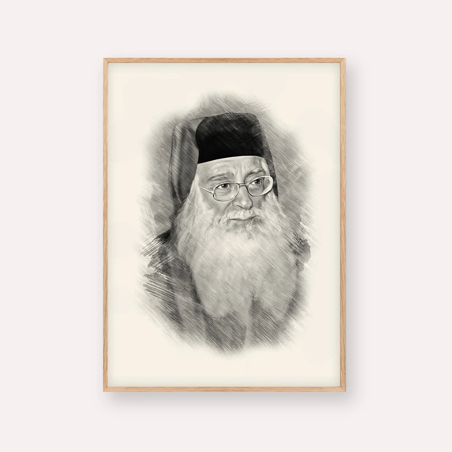 Rabbi Meir Abuhatzeira (Baba Meir) – Black & White – Wood Frame Vertical | Jewish Wall Art, Gedolim Pictures