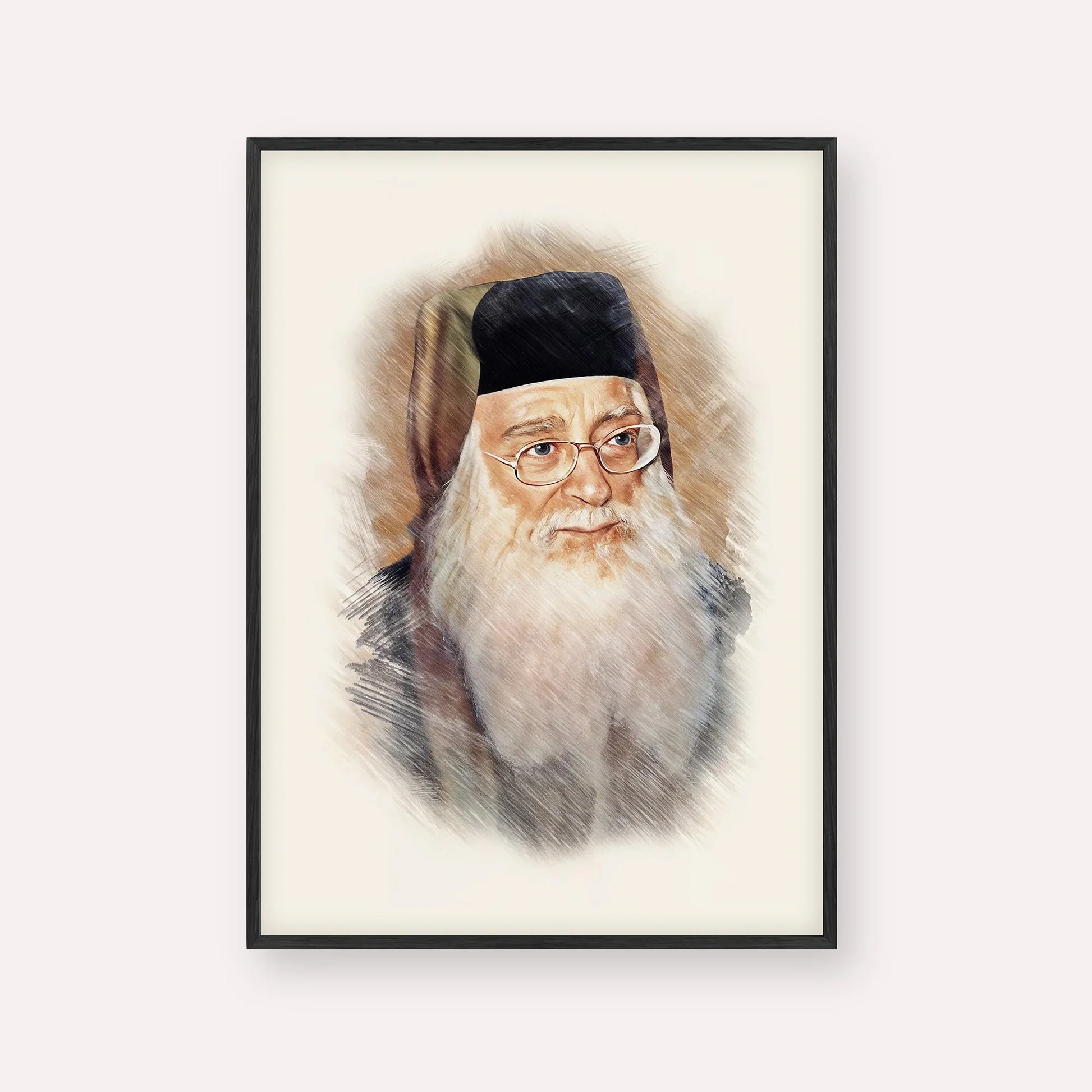 Rabbi Meir Abuhatzeira (Baba Meir) – Black Frame Vertical | Jewish Wall Art, Gedolim Pictures