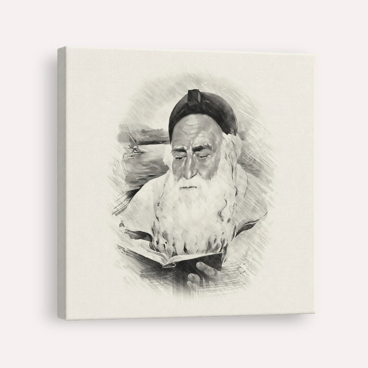 Rabbi Meir Baal Hanes – Black & White – Canvas Square | Jewish Wall Art, Gedolim Pictures