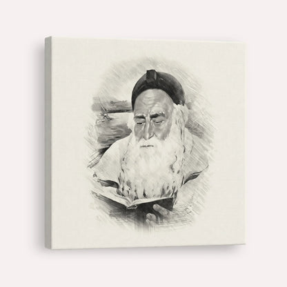 Rabbi Meir Baal Hanes – Black & White – Canvas Square | Jewish Wall Art, Gedolim Pictures