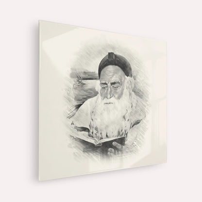 Rabbi Meir Baal Hanes – Black & White – Acrylic Glass Square | Jewish Wall Art, Gedolim Pictures