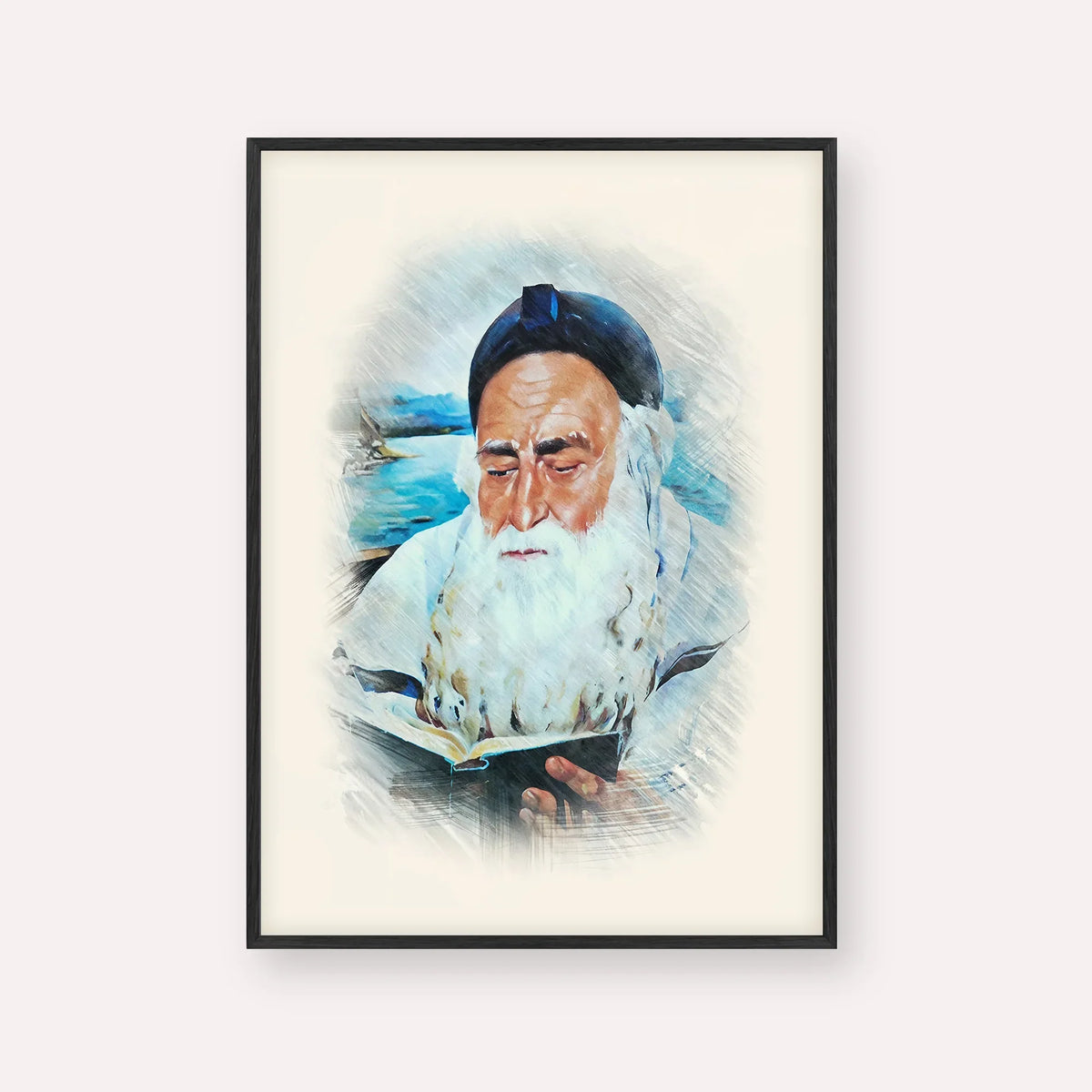 Rabbi Meir Baal Hanes – Black Frame Vertical | Jewish Wall Art, Gedolim Pictures