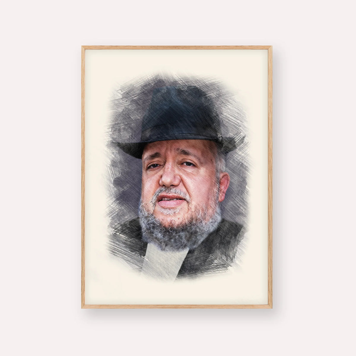 Rabbi Meir Mazuz – Wood Frame Vertical | Jewish Wall Art, Gedolim Pictures