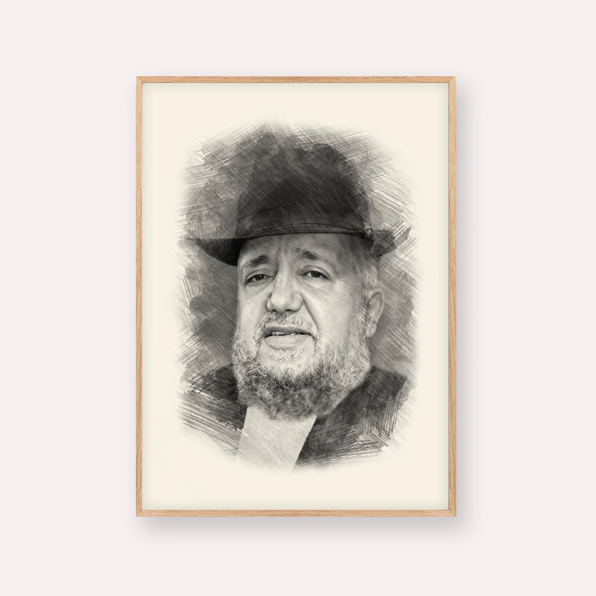 Rabbi Meir Mazuz – Black & White – Wood Frame Vertical | Jewish Wall Art, Gedolim Pictures