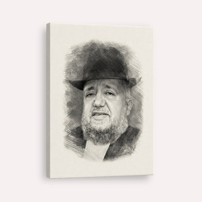 Rabbi Meir Mazuz – Black & White – Canvas Vertical | Jewish Wall Art, Gedolim Pictures