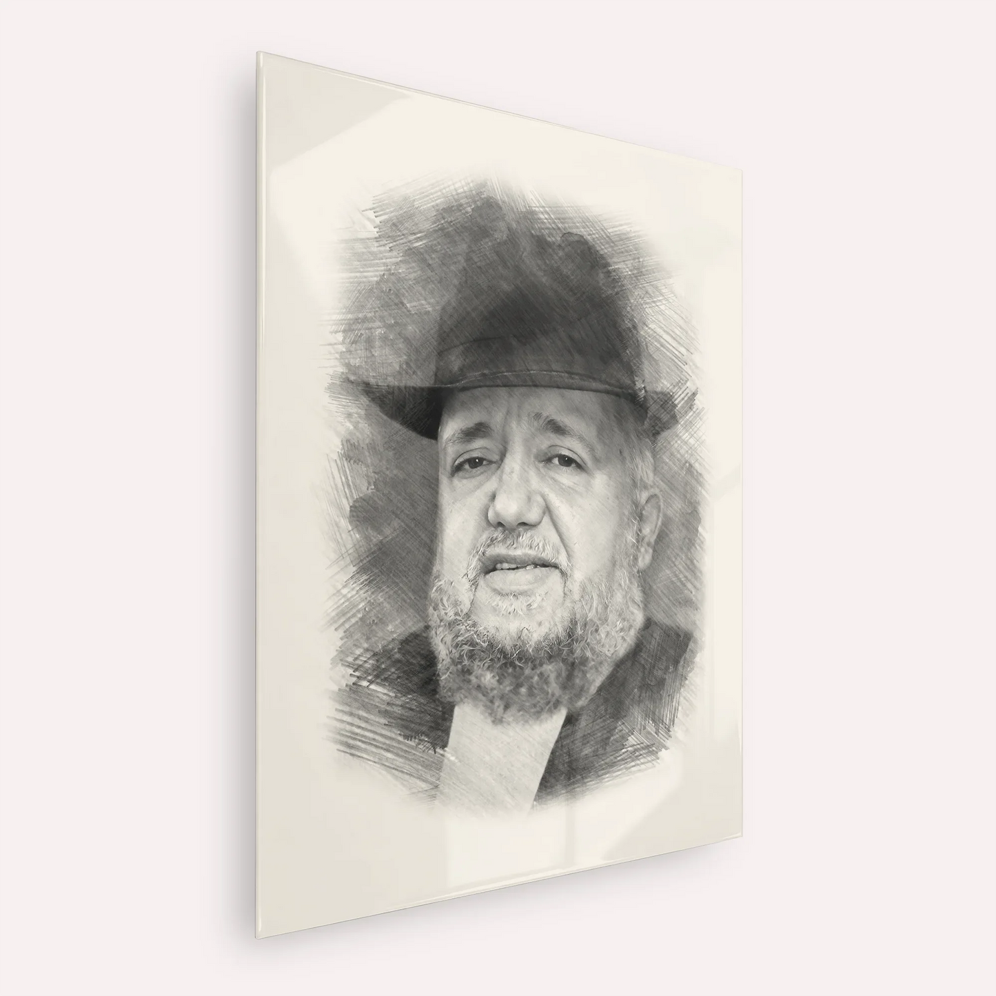 Rabbi Meir Mazuz – Black & White – Acrylic Glass Vertical | Jewish Wall Art, Gedolim Pictures