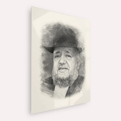 Rabbi Meir Mazuz – Black & White – Acrylic Glass Vertical | Jewish Wall Art, Gedolim Pictures