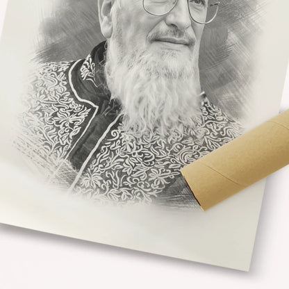Rabbi Mordechai Eliyahu – Black & White – Fine Art Print | Jewish Wall Art, Gedolim Pictures