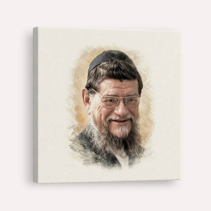 Rabbi Mordechai Gifter – Canvas Square | Jewish Wall Art, Gedolim Pictures