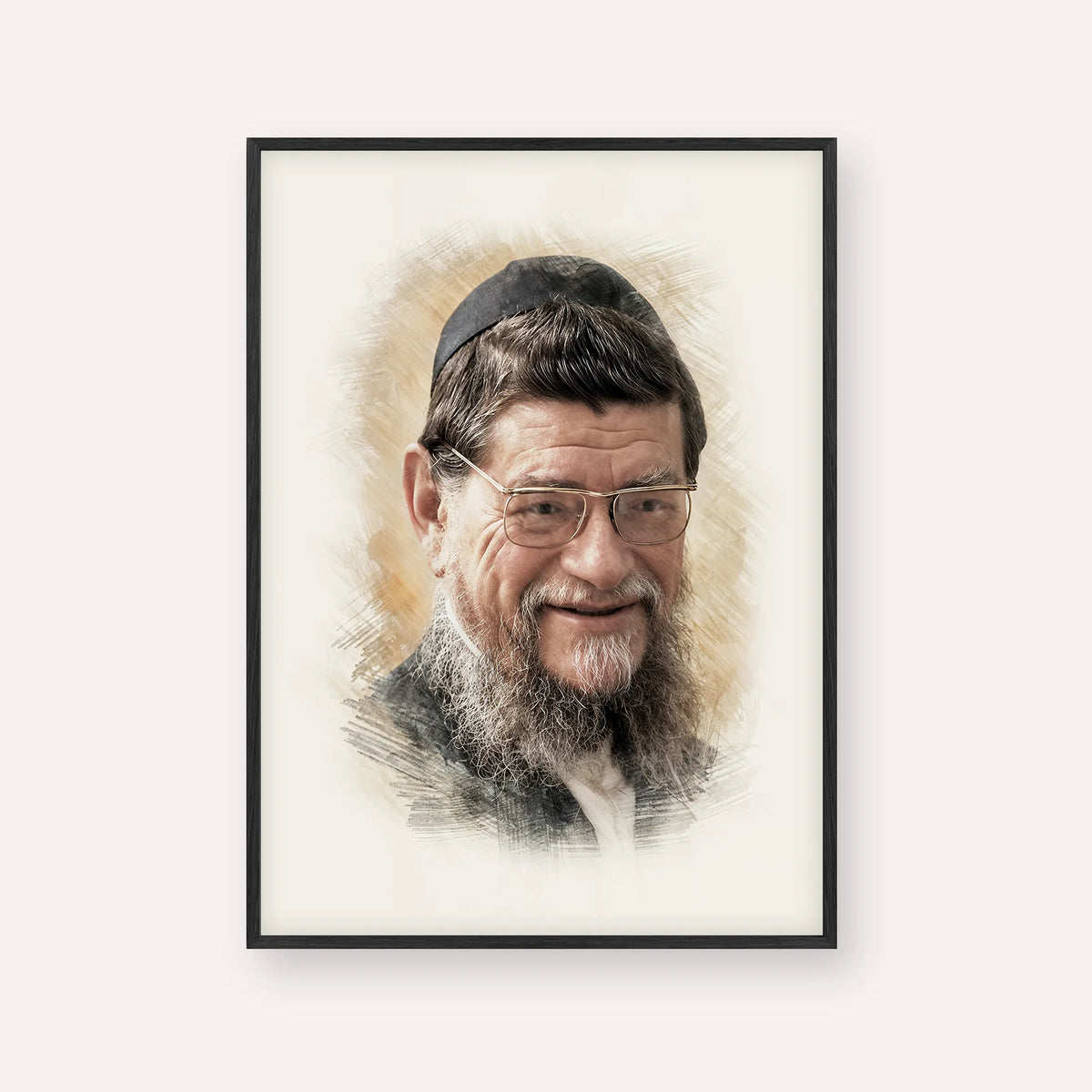 Rabbi Mordechai Gifter – Black Frame Vertical | Jewish Wall Art, Gedolim Pictures