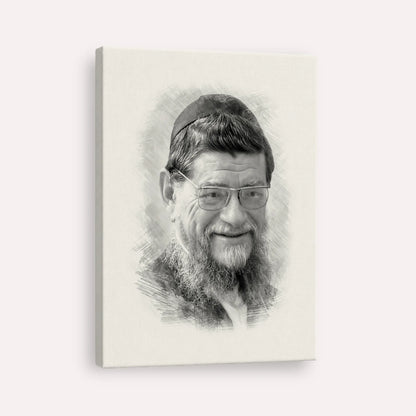 Rabbi Mordechai Gifter – Black & White – Canvas Vertical | Jewish Wall Art, Gedolim Pictures