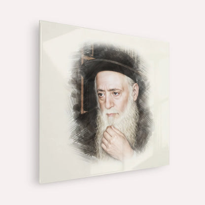 Rabbi Moshe Aharon Pinto – Acrylic Glass Square | Jewish Wall Art, Gedolim Pictures