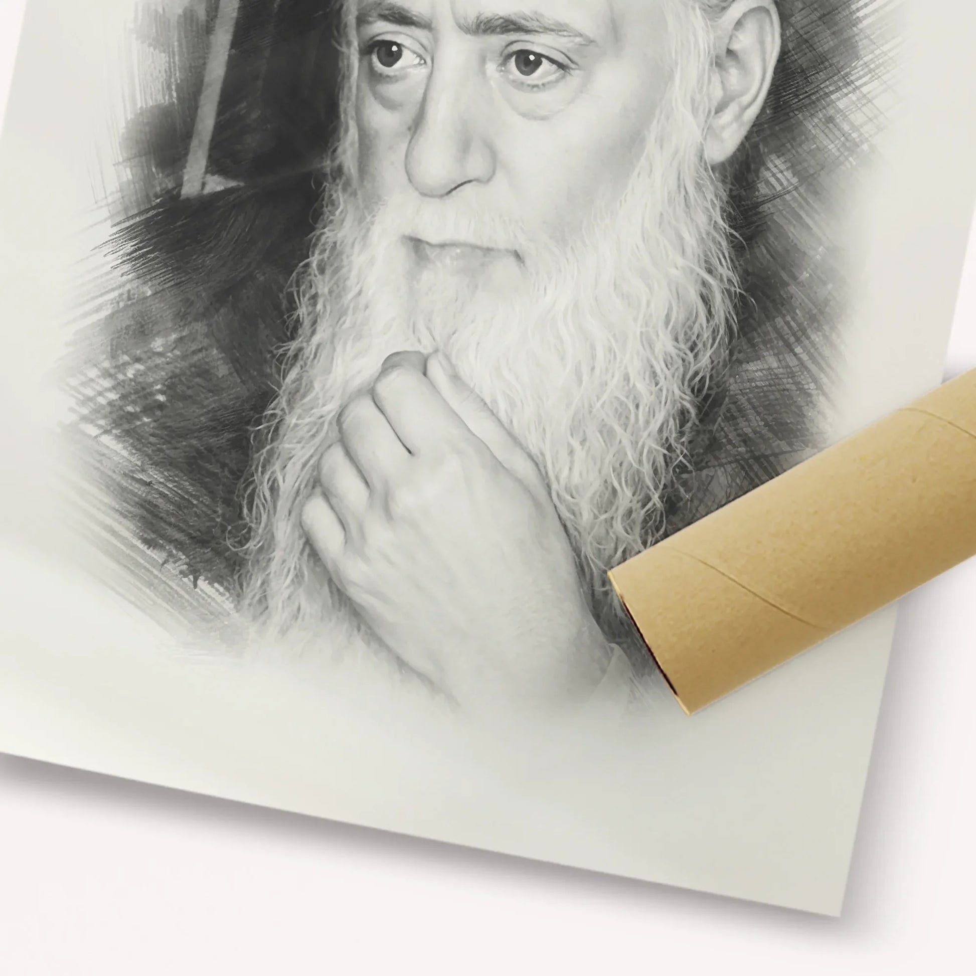 Rabbi Moshe Aharon Pinto – Black & White – Fine Art Print | Jewish Wall Art, Gedolim Pictures